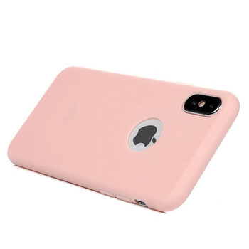 Silikónový matný obal s výrezom pre Apple iPhone X/XS - svetlo ružový