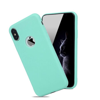 Silikónový matný obal s výrezom pre Apple iPhone X/XS - svetlo modrý