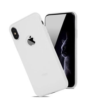 Silikónový matný obal s výrezom pre Apple iPhone X/XS - biely