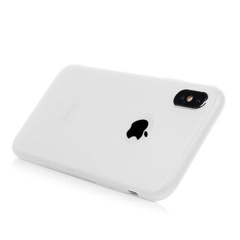 Silikónový matný obal s výrezom pre Apple iPhone X/XS - biely
