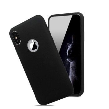 Silikónový matný obal s výrezom pre Apple iPhone X/XS - čierny