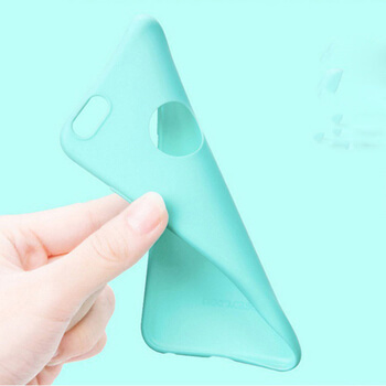 Silikónový matný obal s výrezom pre Apple iPhone 12 Pro - svetlo modrý
