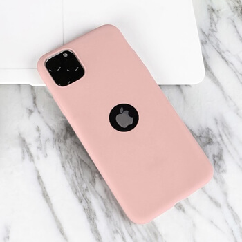Silikónový matný obal s výrezom pre Apple iPhone 12 - svetlo ružový