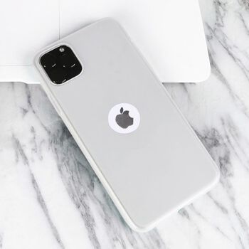 Silikónový matný obal s výrezom pre Apple iPhone 12 Pro - biely
