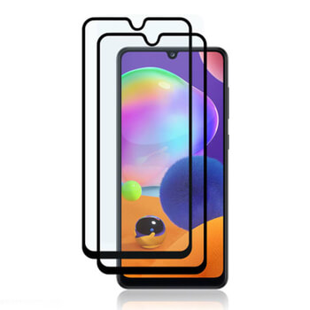 3x 3D ochranné tvrdené sklo s rámčekom pre Samsung Galaxy A31 A315F - čierne - 2+1 zadarmo