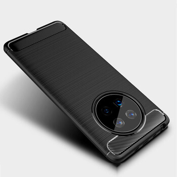 Ochranný silikónový obal karbón pre Huawei Mate 40 Pro - čierny