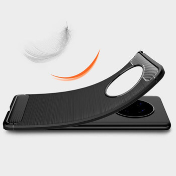 Ochranný silikónový obal karbón pre Huawei Mate 40 Pro - čierny