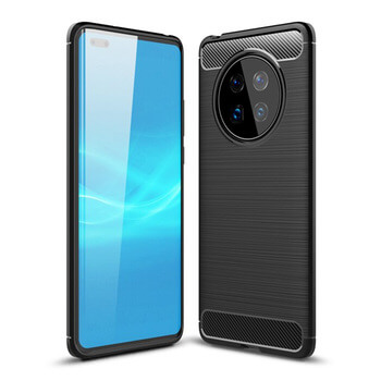 Ochranný silikónový obal karbón pre Huawei Mate 40 Pro - čierny