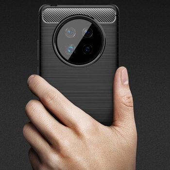 Ochranný silikónový obal karbón pre Huawei Mate 40 Pro - čierny