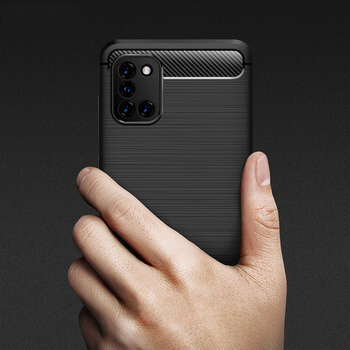 Ochranný silikónový obal karbón pre Samsung Galaxy A31 A315F - čierny