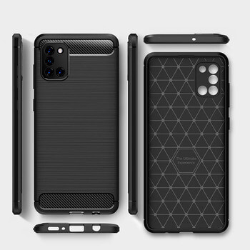Ochranný silikónový obal karbón pre Samsung Galaxy A31 A315F - čierny