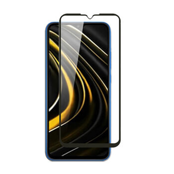 3x 3D ochranné tvrdené sklo s rámčekom pre Xiaomi POCO M3 - čierne - 2+1 zadarmo