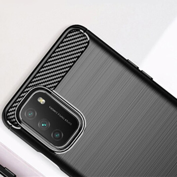Ochranný silikónový obal karbón pre Xiaomi POCO M3 - čierny