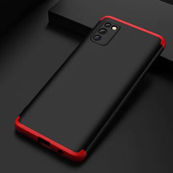 Ochranný 360 ° celotelový plastový kryt pre Xiaomi POCO M3 - červený