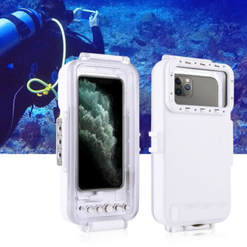 Vodotesné puzdro na profesionálne potápanie a šnorchlovanie až do 45 metrov pre iPhone 7 - biele