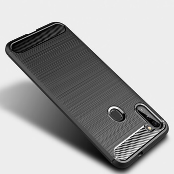 Ochranný silikónový obal karbón pre Samsung Galaxy M11 - čierny