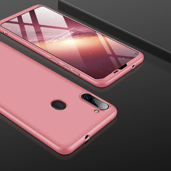 Ochranný 360 ° celotelový plastový kryt pre Samsung Galaxy A11 - ružový