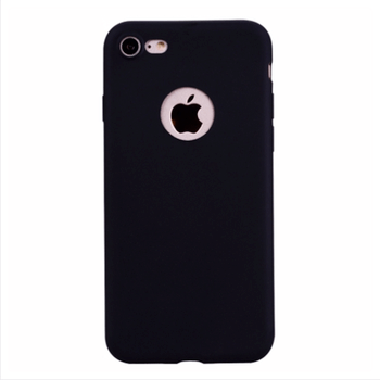 Silikónový matný obal s výrezom pre Apple iPhone SE (2020) - čierny