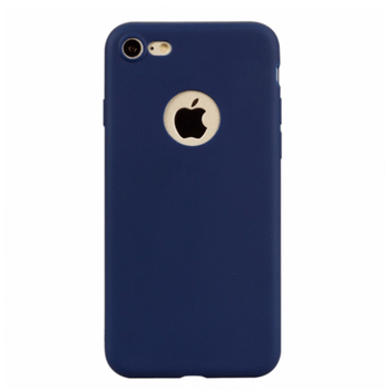Silikónový matný obal s výrezom pre Apple iPhone SE (2020) - tmavo modrý