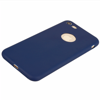 Silikónový matný obal s výrezom pre Apple iPhone SE (2020) - tmavo modrý