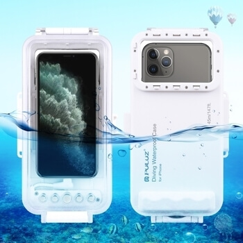 Vodotesné puzdro na profesionálne potápanie a šnorchlovanie až do 45 metrov pre iPhone 11 Pro - biele