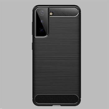 Ochranný silikónový obal karbón pre Samsung Galaxy S21 G991B - čierny