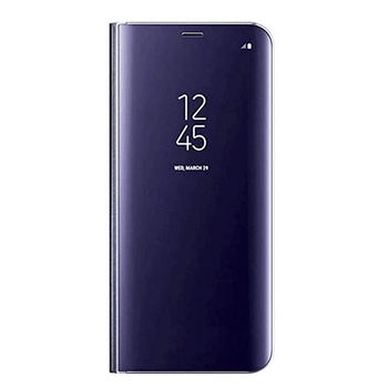 Zrkadlový silikónový flip obal pre Samsung Galaxy S21 G991B - modrý
