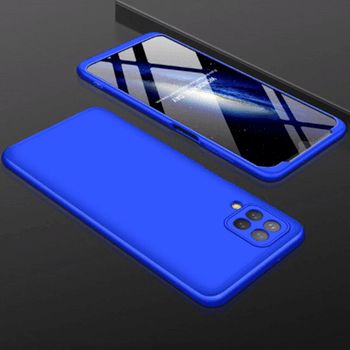 Ochranný 360 ° celotelový plastový kryt pre Samsung Galaxy A12 A125F - modrý