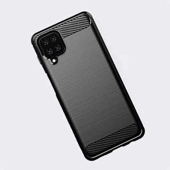 Ochranný silikónový obal karbón pre Samsung Galaxy A12 A125F - čierny