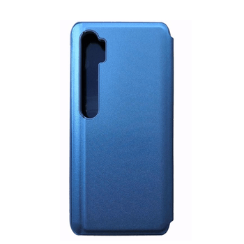 Zrkadlový silikónový flip obal pre Xiaomi Mi Note 10 Lite - modrý