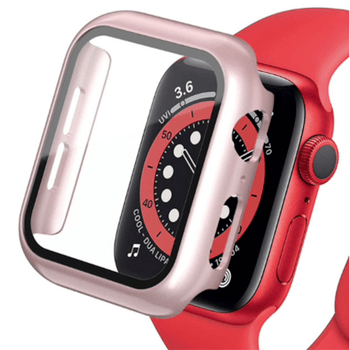 2v1 Kryt s ochranným sklom na Apple Watch 40 mm (6.série) - svetlo ružový