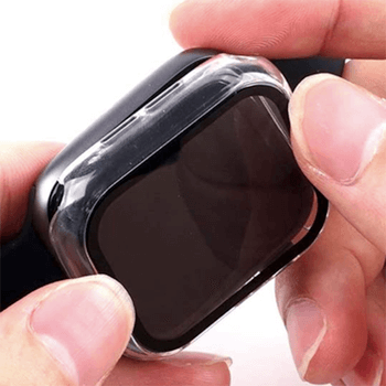 2v1 Kryt s ochranným sklom na Apple Watch 44 mm (4.série) - svetlo ružový