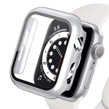 2v1 Kryt s ochranným sklom na Apple Watch 44mm (6.série) - strieborný
