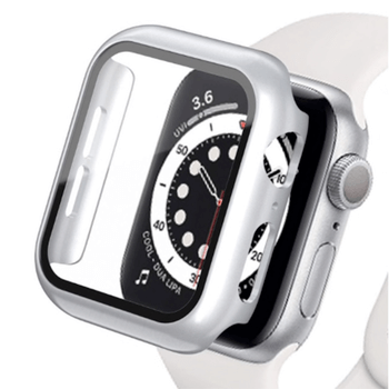 2v1 Kryt s ochranným sklom na Apple Watch SE 44 mm (2020) - strieborný