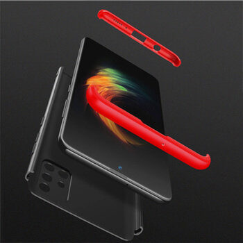 Ochranný 360 ° celotelový plastový kryt pre Samsung Galaxy M51 M515F - červený