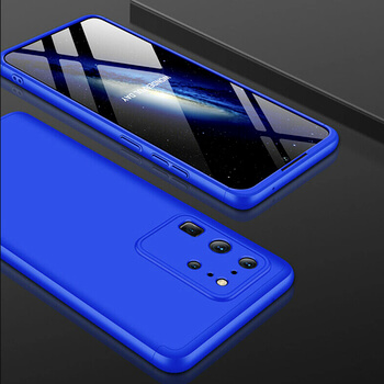 Ochranný 360 ° celotelový plastový kryt pre Samsung Galaxy M51 M515F - modrý