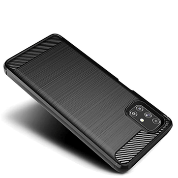Ochranný silikónový obal karbón pre Samsung Galaxy M51 M515F - čierny