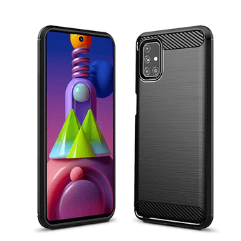 Ochranný silikónový obal karbón pre Samsung Galaxy M51 M515F - čierny