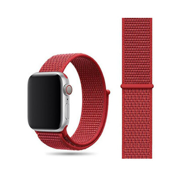 Nylonový pásek pro chytré hodinky Apple Watch 40 mm (4.série) - červený
