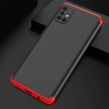 Ochranný 360 ° celotelový plastový kryt pre Xiaomi Redmi Note 10 - červený