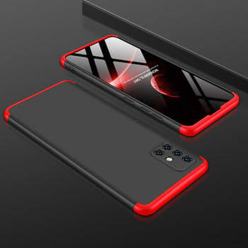 Ochranný 360 ° celotelový plastový kryt pre Xiaomi Redmi Note 10 - červený