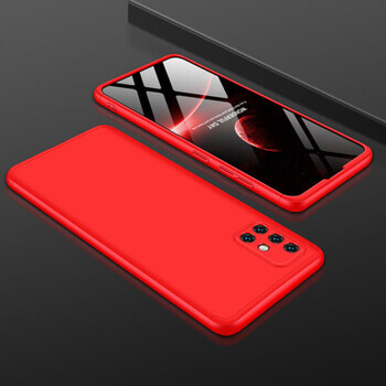 Ochranný 360 ° celotelový plastový kryt pre Samsung Galaxy A52 A525F - červený