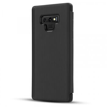 Zrkadlový silikónový flip obal pre Samsung Galaxy A32 5G A326B - čierny