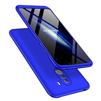 Ochranný 360 ° celotelový plastový kryt pre Xiaomi Redmi Note 8 Pro - modrý