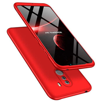 Ochranný 360 ° celotelový plastový kryt pre Xiaomi Redmi Note 8 Pro - červený