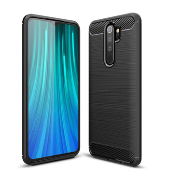 Ochranný silikónový obal karbón pre Xiaomi Redmi Note 8 Pro - čierny