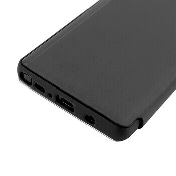 Zrkadlový silikónový flip obal pre Xiaomi Redmi Note 10 Pro - čierny