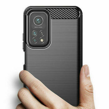 Ochranný silikónový obal karbón pre Xiaomi Redmi Note 10 Pro - čierny