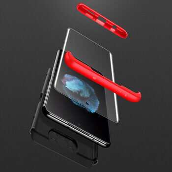 Ochranný 360 ° celotelový plastový kryt pre Xiaomi Poco X3 Pro - červený
