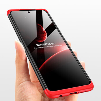 Ochranný 360 ° celotelový plastový kryt pre Xiaomi Poco X3 Pro - červený